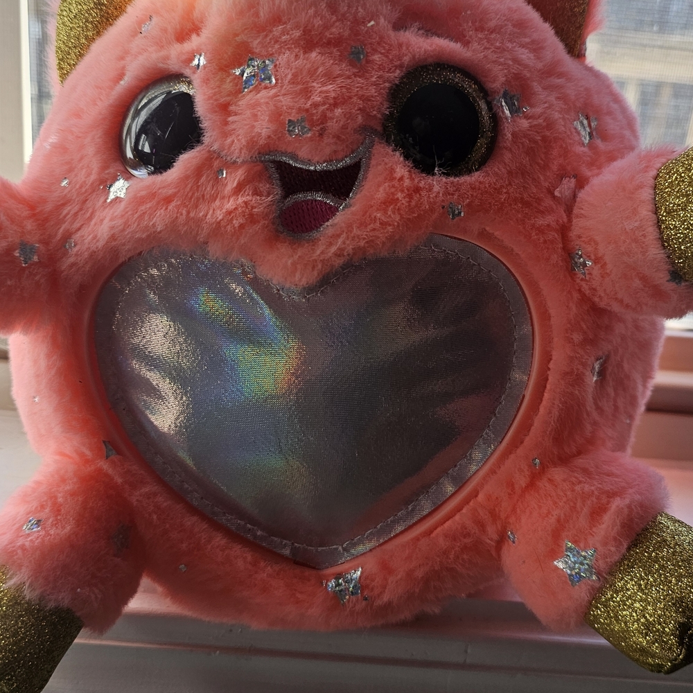 Pink Plush Toy with Gold Accents